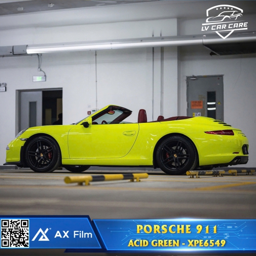 PORSCHE 911 ĐỔI ÁO MÀU ACID GREEN TỪ AX FILM 