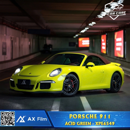 PORSCHE 911 ĐỔI ÁO MÀU ACID GREEN TỪ AX FILM 