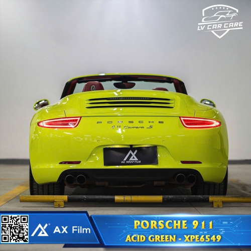 PORSCHE 911 ĐỔI ÁO MÀU ACID GREEN TỪ AX FILM 