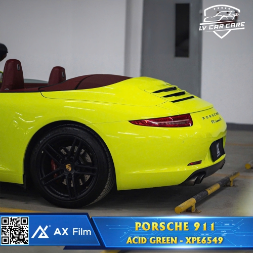 PORSCHE 911 ĐỔI ÁO MÀU ACID GREEN TỪ AX FILM 